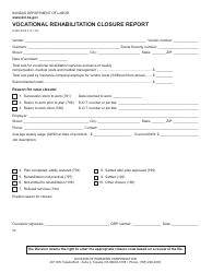 Document preview: Form K-WC-R93-5 Vocational Rehabilitation Closure Report - Kansas
