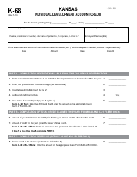 Form K-68 Kansas Individual Development Account Credit - Kansas