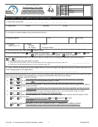 Form 4A Out-of-State Provisional Application - Kansas