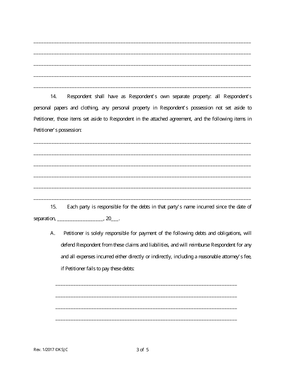 Decree of Divorce (Without Children) - Kansas, Page 3