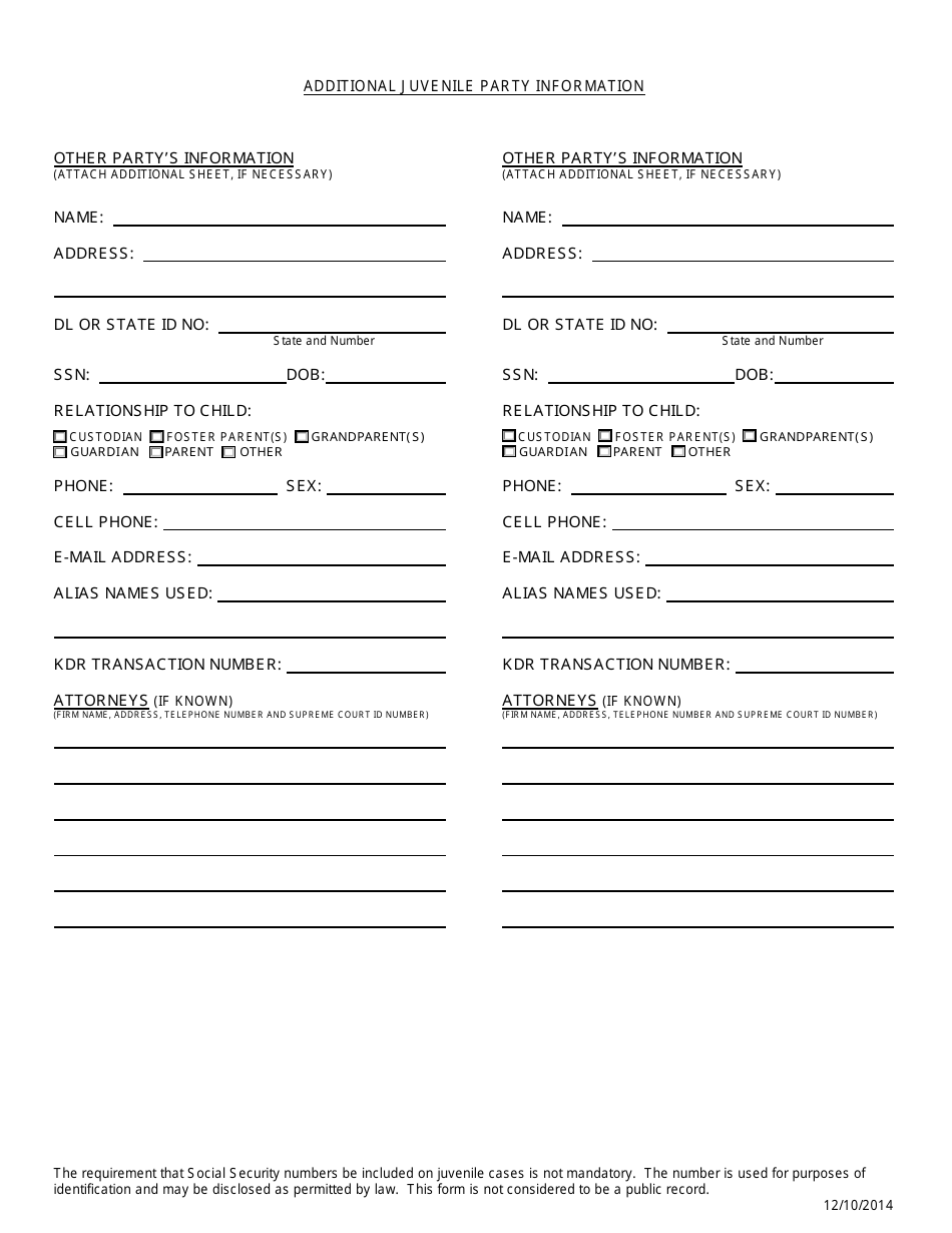 Juvenile Cover Sheet - Kansas, Page 3