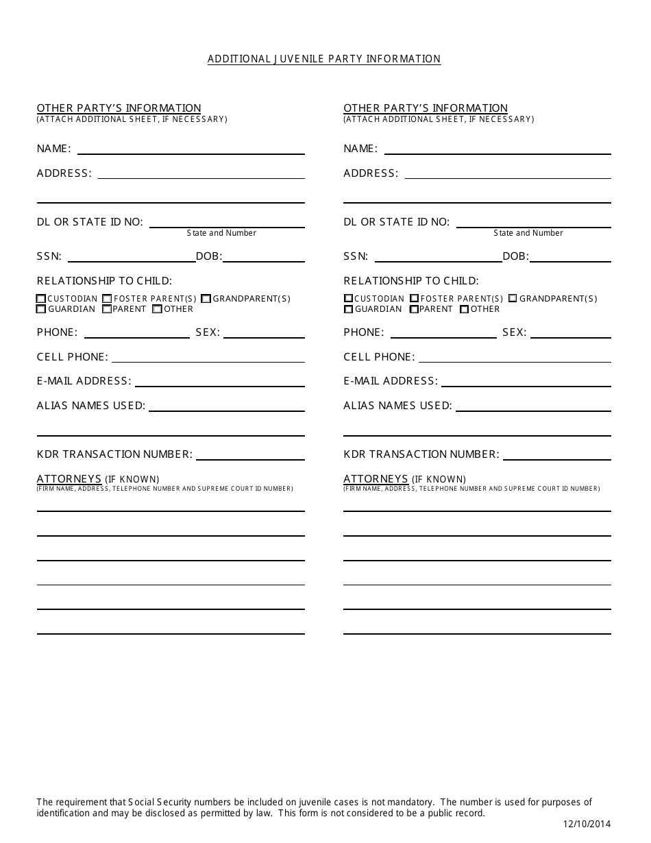 Juvenile Cover Sheet - Kansas, Page 4