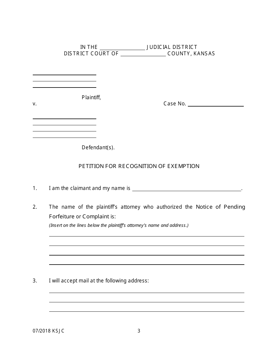 Petition for Recognition of Exemption - Kansas, Page 3