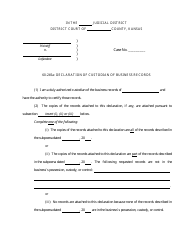 60-245a: Declaration of Custodian of Business Records - Kansas