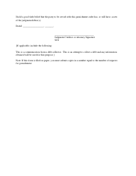 Request for Garnishment (To Attach Earnings) - Kansas, Page 2