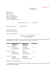 Document preview: Request for Garnishment (To Attach Earnings) - Kansas