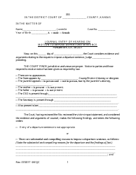 Document preview: Form 355 Journal Entry of Hearing on Motion to Impose Departure Sentence - Kansas