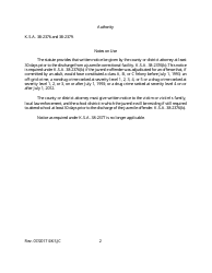Form 403 Notice of Discharge of Juvenile Offender - Kansas, Page 2