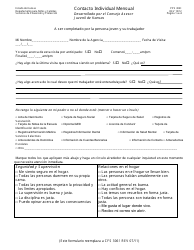 Formulario PPS3061 Contacto Individual Mensual - Kansas (Spanish)