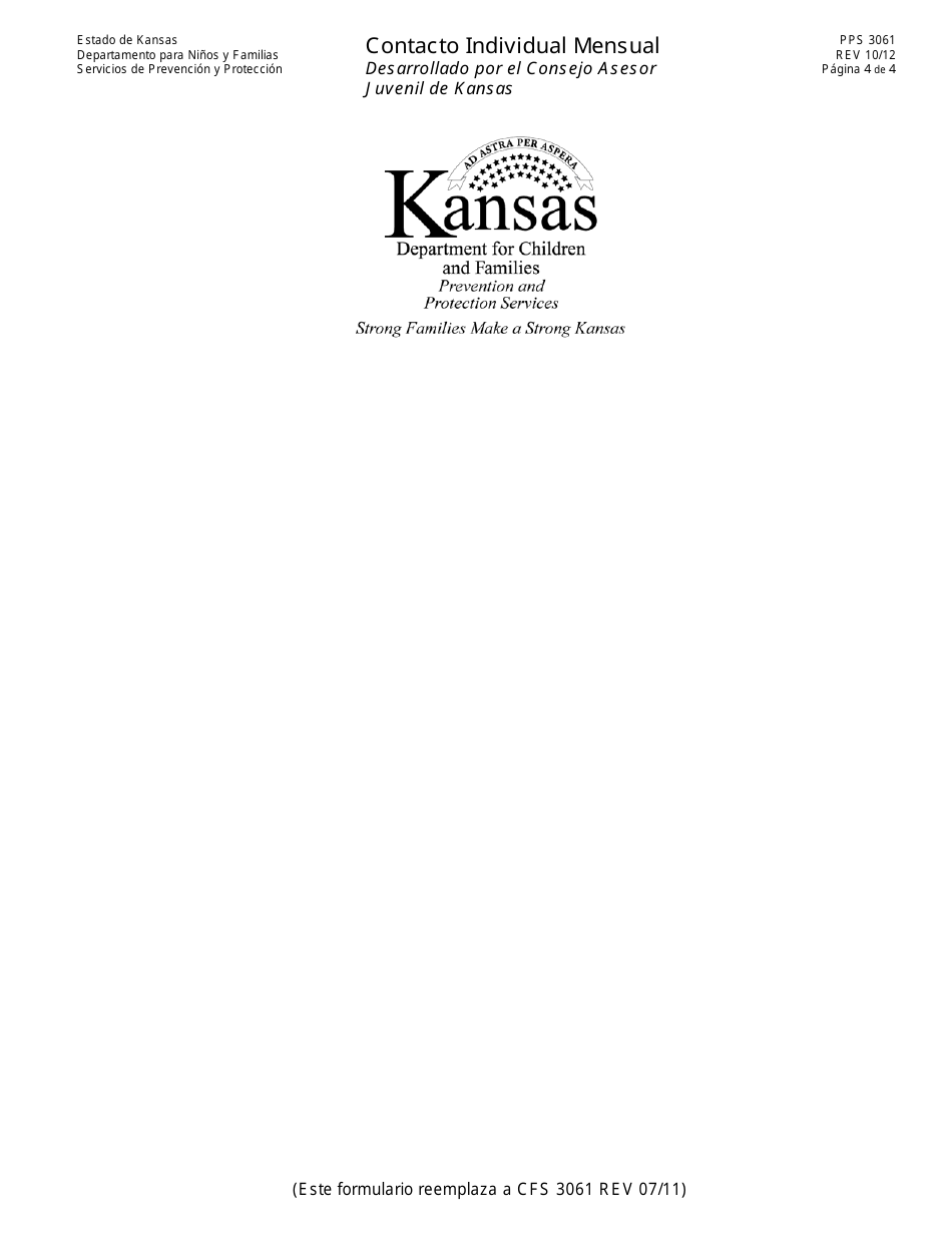 Formulario PPS3061 Contacto Individual Mensual - Kansas (Spanish), Page 4