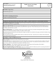 Document preview: Instructions for Form PPS4005 Family Service Case Status - Kansas