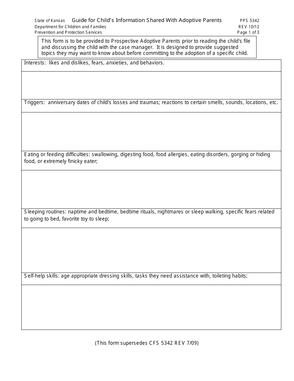 Form PPS5342 - Fill Out, Sign Online and Download Printable PDF, Kansas ...