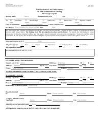 Document preview: Form PPS10350 Notification to Law Enforcement of Aps Substantiated Finding - Kansas