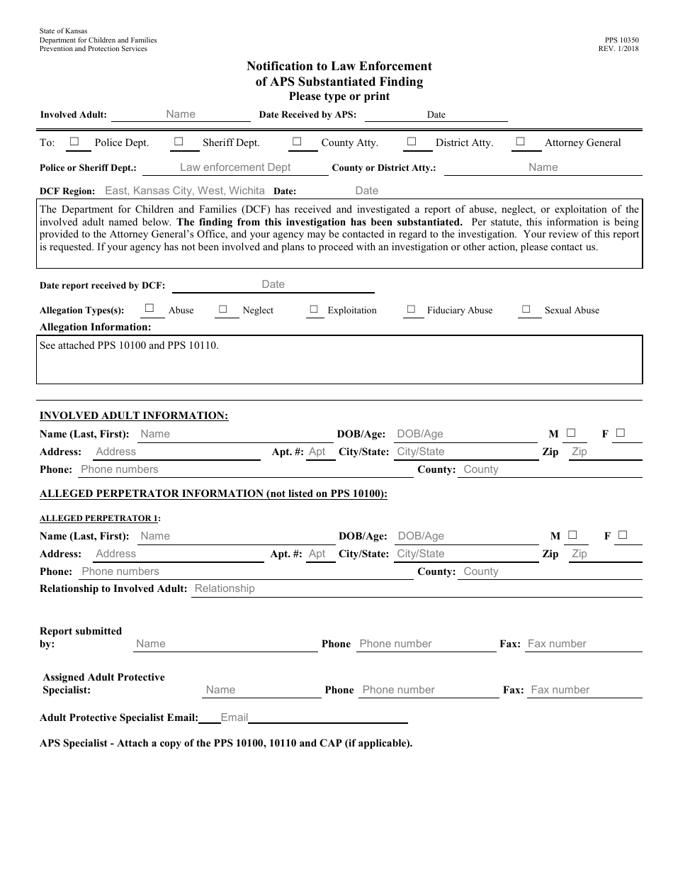 Form PPS10350 Download Printable PDF or Fill Online Notification to Law ...