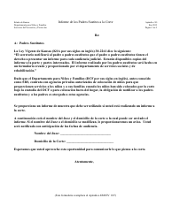 Document preview: Apendice 3g - Informe De Los Padres Sustitos a La Corte - Kansas (Spanish)