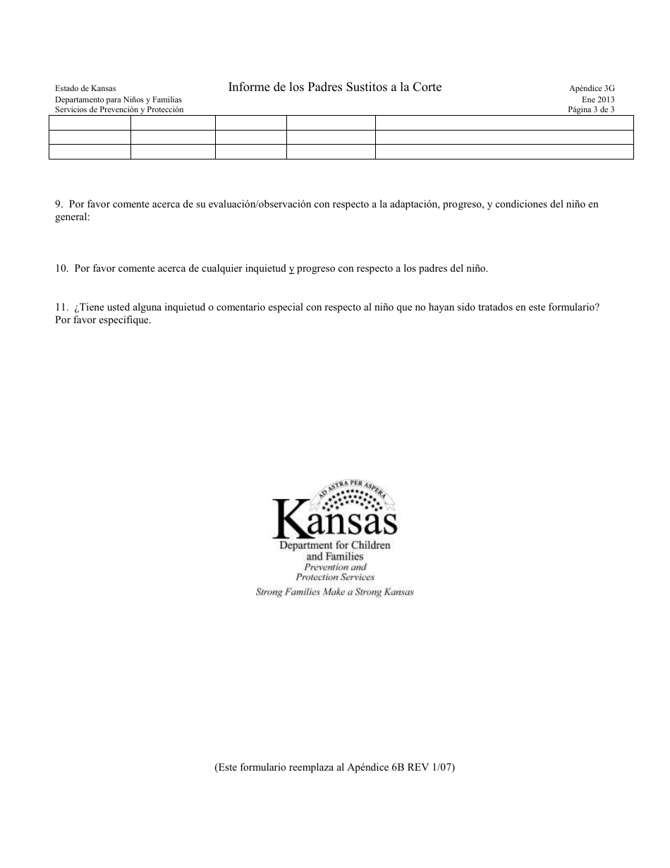Apendice 3g - Informe De Los Padres Sustitos a La Corte - Kansas (Spanish), Page 3