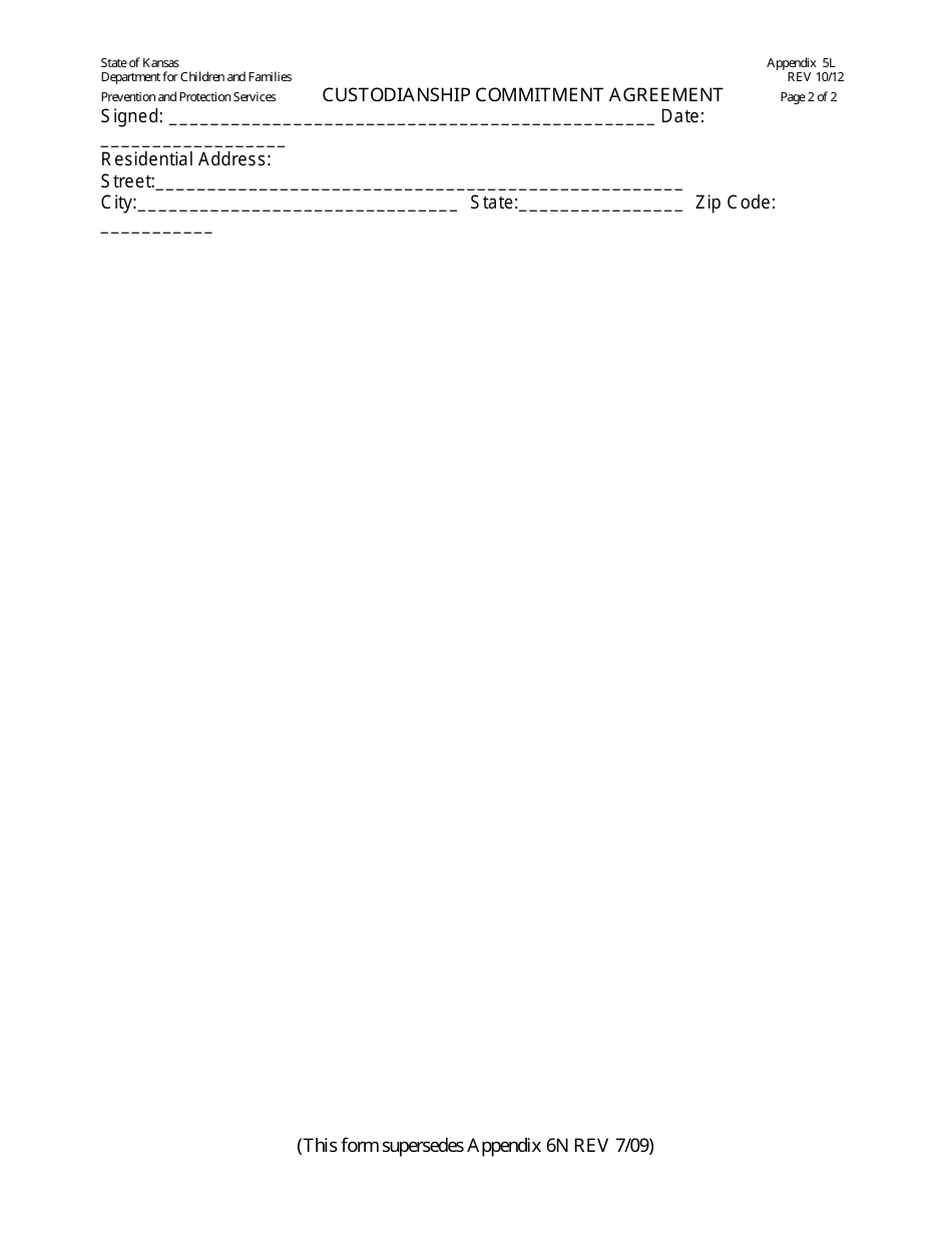 Appendix 5L Custodianship Commitment Agreement - Kansas, Page 2