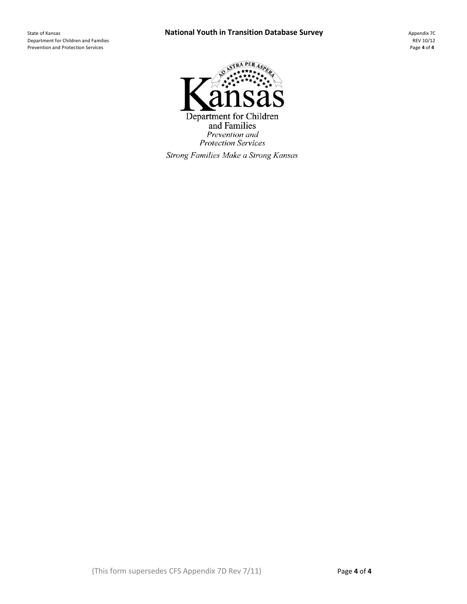 Appendix 7C National Youth in Transition Database Survey - Kansas, Page 4