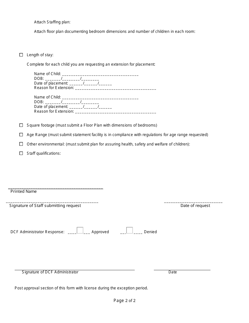 Form FCL058 Request for Exception - Kansas, Page 2