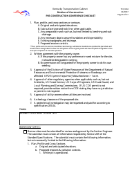Form TC63-64 Pre-construction Conference Checklist - Kentucky, Page 6