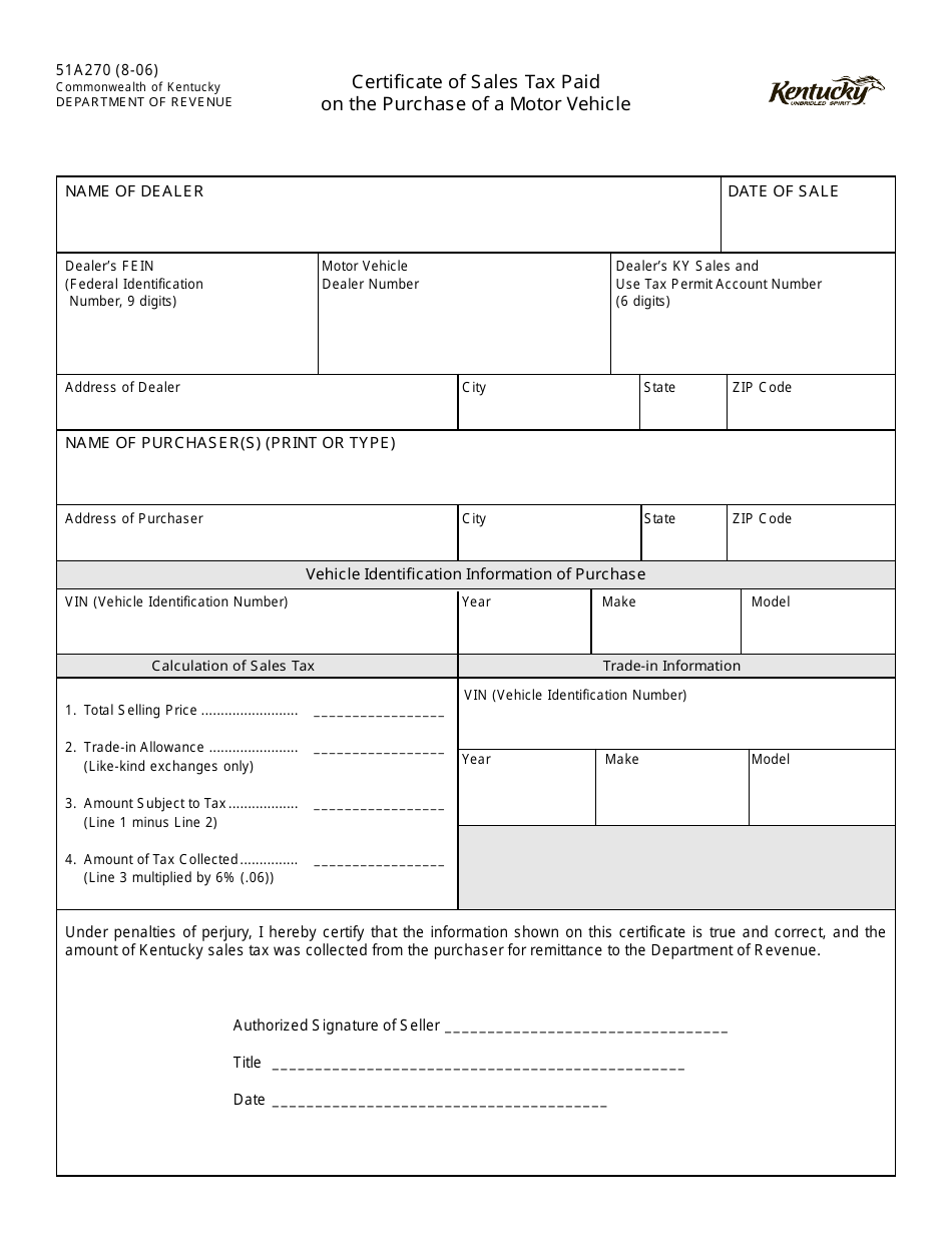 Form 51A270 Download Printable PDF or Fill Online