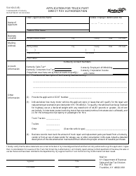 Document preview: Form 51A160 Application for Truck Part Direct Pay Authorization - Kentucky