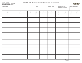 Document preview: Form 72A181 Schedule 15B Terminal Operator Schedule of Disbursement - Kentucky