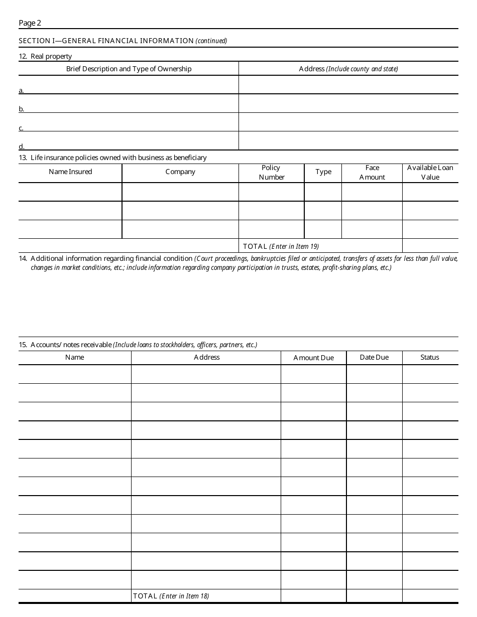 Form 12A639 Statement of Financial Condition for Businesses - Kentucky, Page 3