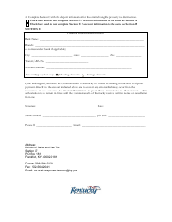 Authorization for Electronic Deposit of Vendor Payment - Kentucky, Page 2