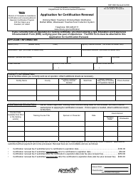 Document preview: Form DEP REN Application for Certification Renewal - Kentucky