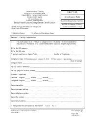 Form DEP7122 &quot;Initial Notification/Compliance Certification&quot; - Kentucky