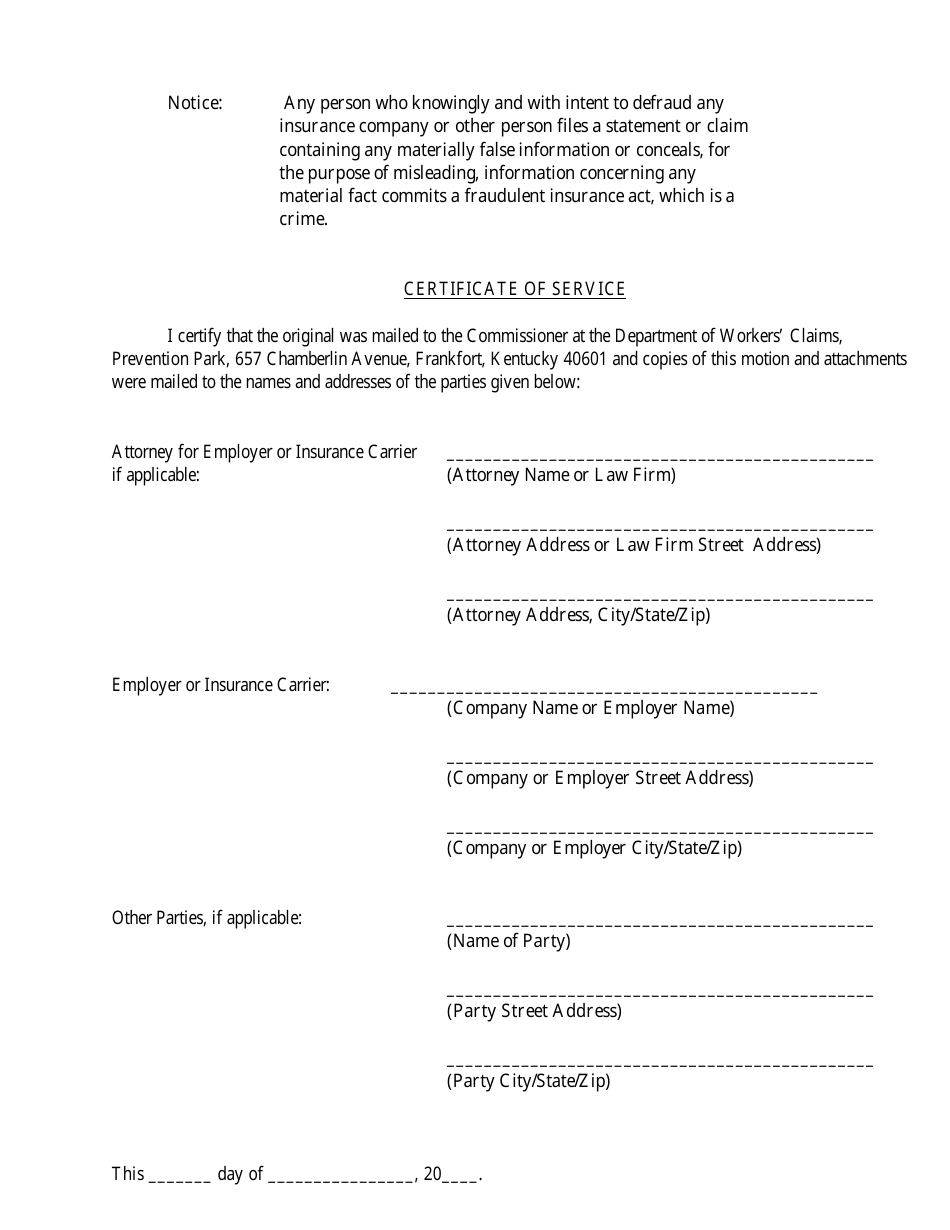 Form MTR-2 Motion to Reopen Krs 342.732 Benefits - Kentucky, Page 4