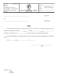 Document preview: Form AOC-191.1 Order Entry of Satisfaction of Judgment (Small Claims) - Kentucky