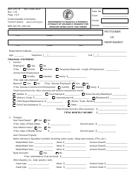 Form AOC-275.14 Respondent's Financial Statement, Affidavit of Indigency, Request for Reduced Gpms Costs, and Order - Kentucky