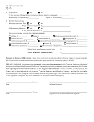 Form AOC-275.14 Respondent's Financial Statement, Affidavit of Indigency, Request for Reduced Gpms Costs, and Order - Kentucky, Page 2