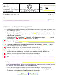 Form AOC-345 Order Granting Pretrial Diversion of Class D Felony (Also File Aoc 491 or Aoc 491.2) - Kentucky