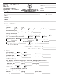 Form AOC-350 Financial Statement, Affidavit of Indigency, Request for Counsel and Order (Criminal Cases) - Kentucky