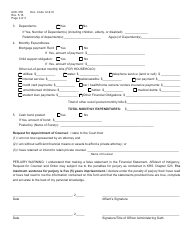 Form AOC-350 Financial Statement, Affidavit of Indigency, Request for Counsel and Order (Criminal Cases) - Kentucky, Page 2