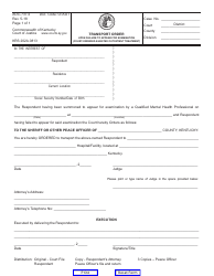 Document preview: Form AOC-737.4 Transport Order Upon Failure to Appear for Examination (Court-Ordered Assisted Outpatient Treatment) - Kentucky