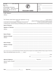 Form AOC-825 Fiduciary Bond - Kentucky