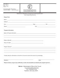 Document preview: Form AOC-INT-2 Court Interpreting Services Continuing Education Form - Kentucky