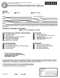 Document preview: Form AES-07-47 Application for Testing for Agricultural Consultant - Louisiana