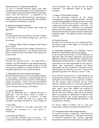 Instructions for Application for Approval of Emissions of Air Pollutants - Louisiana, Page 2
