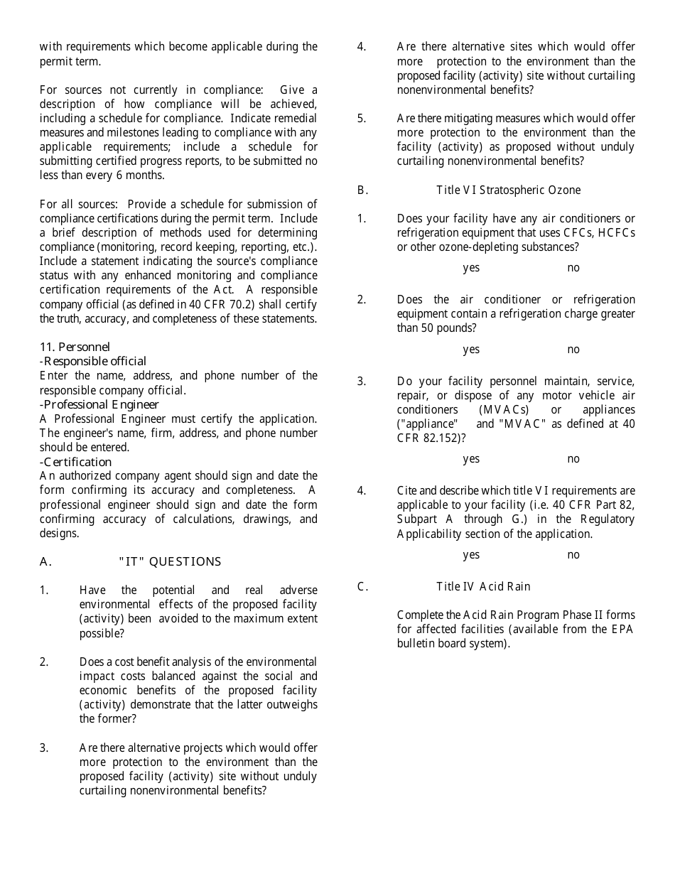 Instructions for Application for Approval of Emissions of Air Pollutants - Louisiana, Page 3