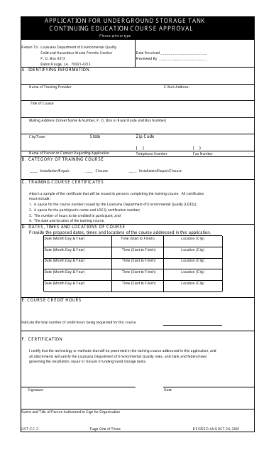 Form UST-CC-2  Printable Pdf