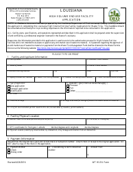 Document preview: High Volume End Use Facility Application Form - Louisiana