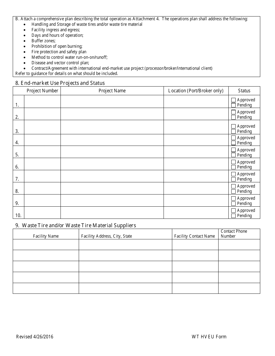 High Volume End Use Facility Application Form - Louisiana, Page 3