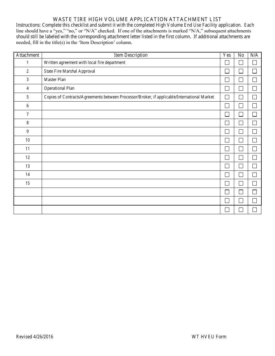 High Volume End Use Facility Application Form - Louisiana, Page 4