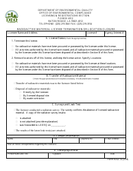 Form RAD-14 &quot;Radioactive Material License Termination or Location Closure&quot; - Louisiana