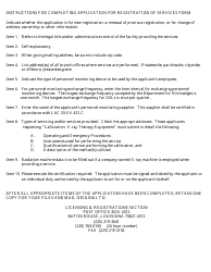Form DRC-22 Registration of Services Application - Louisiana, Page 2
